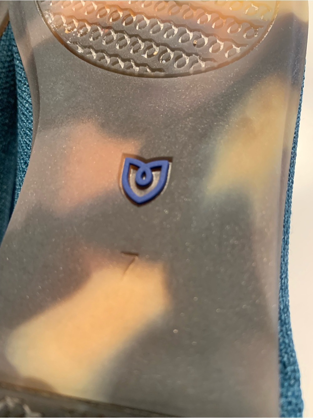 Rothy's Teal Knit Ballet Flats with Blue Trim - Picture 4 of 5